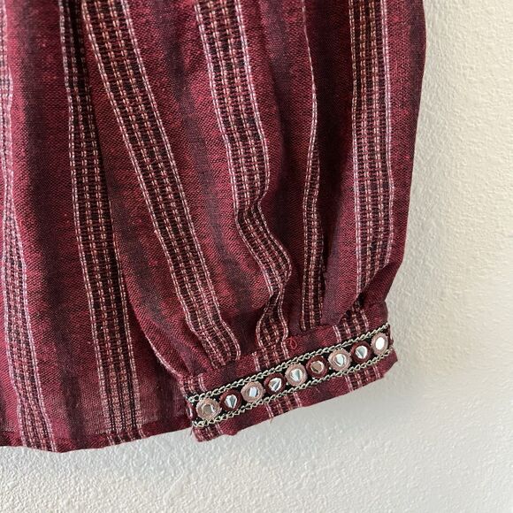 Lulumari Womens Peasant Top Small Embroidered Jeweled Boho Hippie Fairy Festival - Picture 6 of 16